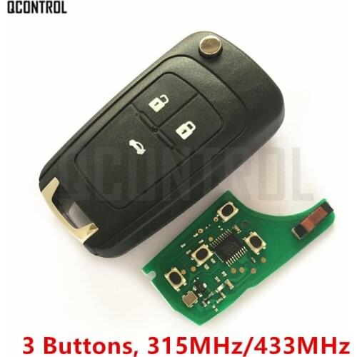 QCONTROL Car Remote Key Suit for Chevrolet Malibu Cruze Aveo Spark Sail 3 Buttons 315/433 MHz Fob