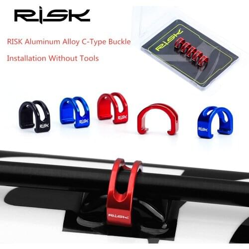 RISK Bicycle Tube Plastic/Aluminum Alloy for C type Buckle Button of MTB Road BIke U-Type Lock Line On Frame Cable Button Up