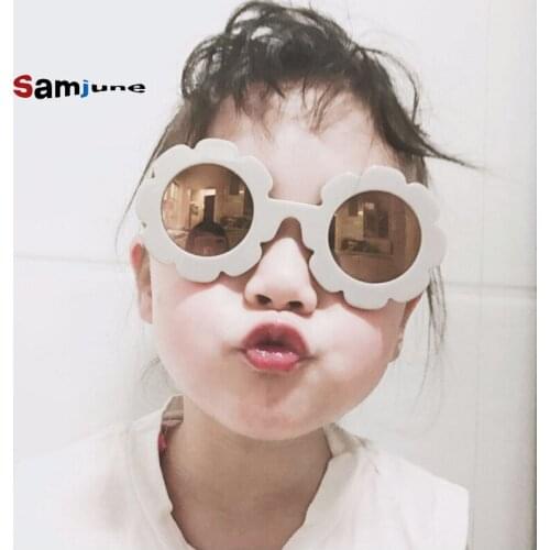 Samjune Kids Sunglasses UV400 Sun Flower Round Cute children sunglasses boy girl child sunglasses glasses Gift Oculos de sol