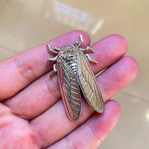 4pcs Cicada Lucky Insect Connector Charms Jewelry DIY Necklace Bracelet Key Chain Aesthetic Accessories Jewelry Making Supplies