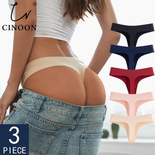 CINOON 3Pcs/Lot Sexy Women Thongs G String Seamless Panties Low-Rise T-back Comfortable Lingerie Female Underwear Drop Shipping