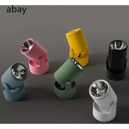 Adjustable zoom led small spotlight 5w/7w track installation / surface mounted cob mounted macarons spotlight 220V