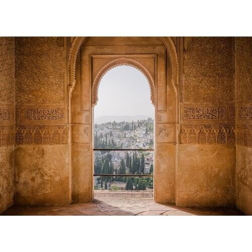 Vintage Arched Door Scenery Photography Backdrop For Portrait Children Wedding Vinyl Cloth Printed Background Photo Studio