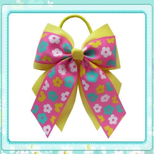 14pcs Girl Hair Accessories 4.5" C- Double Grosgrain Cheer Leader unicorn sculpture princess character angel