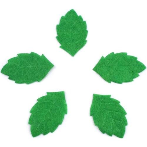 200pcs Green Leaves Leaf Card Making Decorating DIY Sewing Crafts Handcraft Applique Wall Stickers 30mm