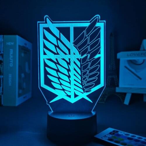 3d Illusion Led Night Light Wings of Liberty 7 Colors Changing Nightlight for Kids Room Decor Table Lamp Attack on Titan Gift
