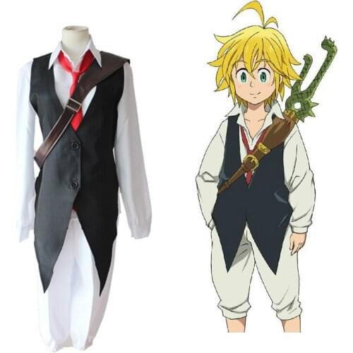4PCS Anime The Seven Deadly Sins nanatsu no taizai Dragons Sin of Wrath Meliodas Cosplay Costume Full Set Uniform