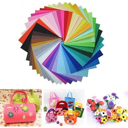 40PCS Non-woven Hard Felt Fabric polyester sleeve cloth Kids DIY Christmas Craft 1mm Thick Mixed Color Home Decoration