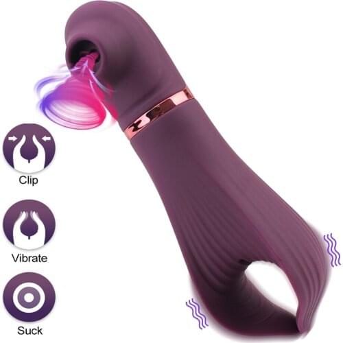 7 Vibrations Goods for Adults Nipple Vagina Sucker Clitoris Stimulator 7 Sucking Powerful Sucking Vibrators Couples Sex Toy