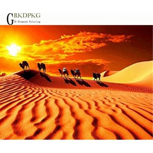GRKDPKJ 5d diamond painting camel full drill square diamond embroidery Cross stitch pictures of rhinestones Wedding decoration