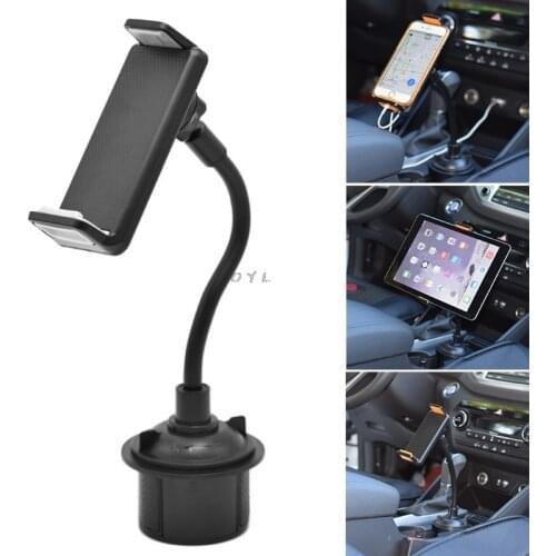 Car Vehicle Drinks Cup Holder Phone Mount Holder 360 Degree Rotatable Cradle with Longer Neck for mobile phone and tablet