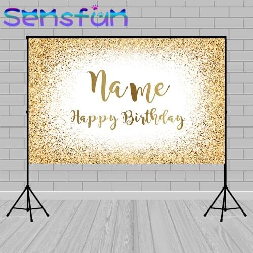 Glitter Gold birthday party decoration for photography Customize background for photocall boda Sweet 16 Birthday Party Backdrops