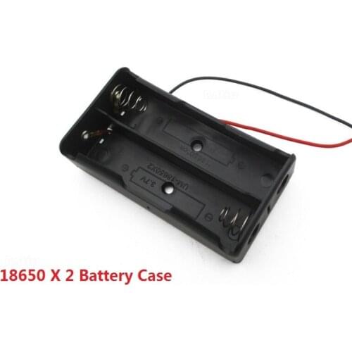 Black Plastic 2x 18650 3.7V Battery Storage Box Case Cover 2 Slots Way DIY Batteries Clip Holder Container With Wire Leads Pin