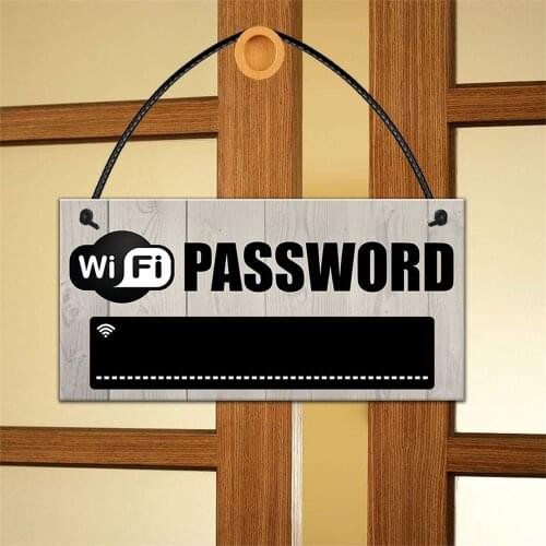 Wooden WiFi Password Sign Chalkboard Hanging Plaques Coffee Bar Restaurant Accessories Home Party Decoration Sign