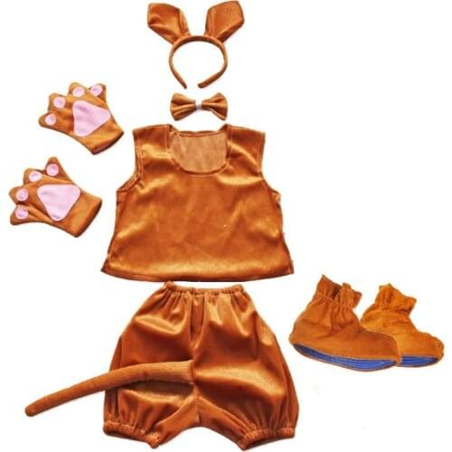 Kid Kangaroo Cosplay Costume for Children Boys Girls Birthday Party Dress Headband Clothing Shoes Tail Tutu Dress for Halloween