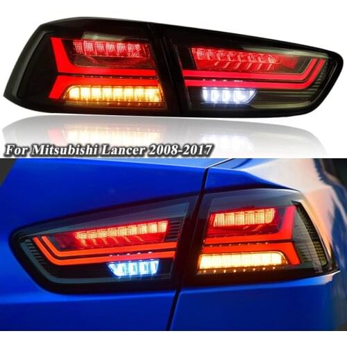DNO Car LED Taillight For Mitsubishi Lancer EVO x 12V Rear Running Lamp Brake Reverse Dynamic Turn Signal Taillamp