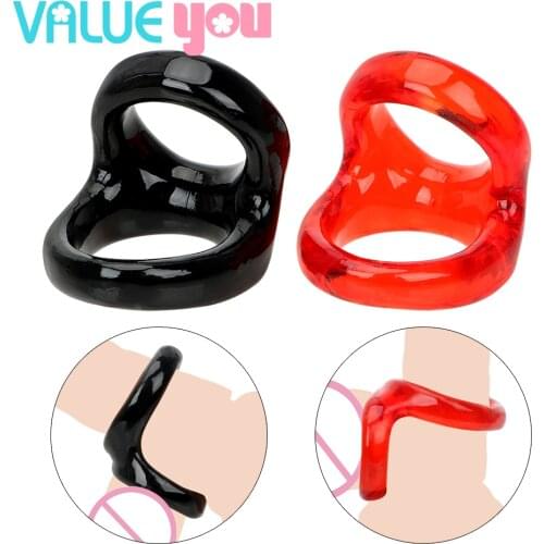 Double ring delayed ejaculation male cock ring sex toy male penis lock ring adult sex toy