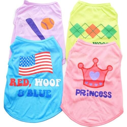 Cat T-shirt Soft Puppy Dogs Clothes Cute Pet Dog Clothes Cartoon Pet Clothing Summer Shirt Casual Vests for Small Pets