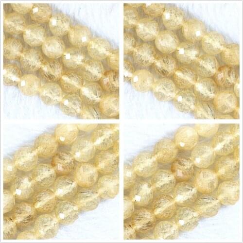 HOT Yellow watermelon Tourmaline stone 4mm 6mm 8mm 10mm 12mm 14mm faceted round loose Beads diy jewelry 15" B510