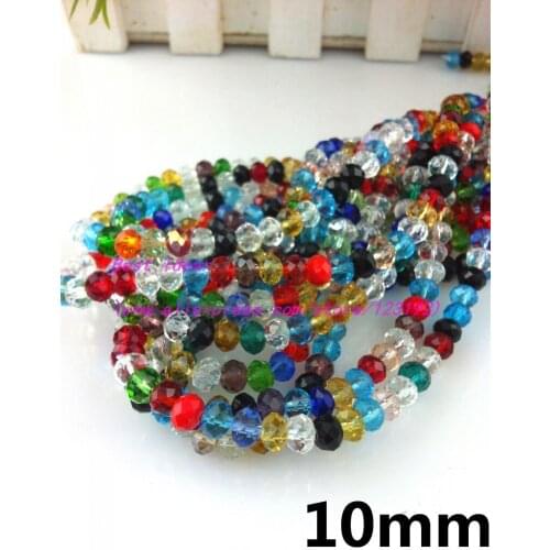 140 Pcs 10MM ( Many Color to choose) Faceted Crystal Glass Rondelle Bead , Free Shipping