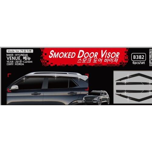 Chrome door visor side window deflector shade sun rain shield silver trips eaves for hyundai venue 2019