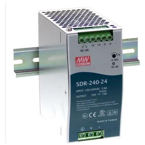 Meanwell power supply SDR-240 -24v48v 240W Single Output Industrial DIN RAIL with PFC Function