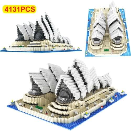 DIY Architecture Blocks Model Sydney Opera House Creative Diamond Particles Building Bricks Kid Educational Toys Building Blocks