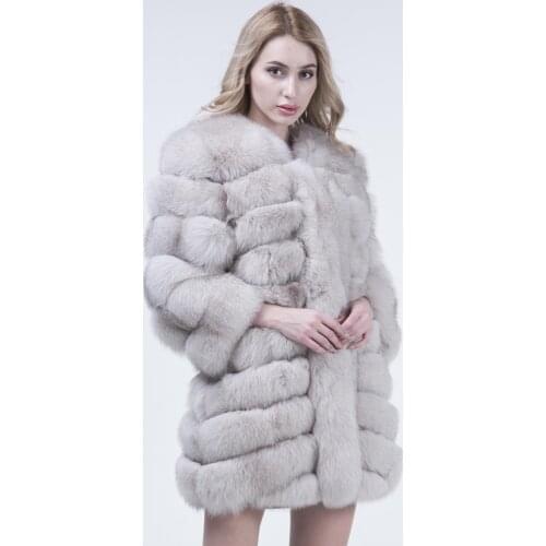 JANEFUR Fox Fur Jacket the whole skin Fox Real Natural Winter Genuine Natural Women Fox Fur Coat
