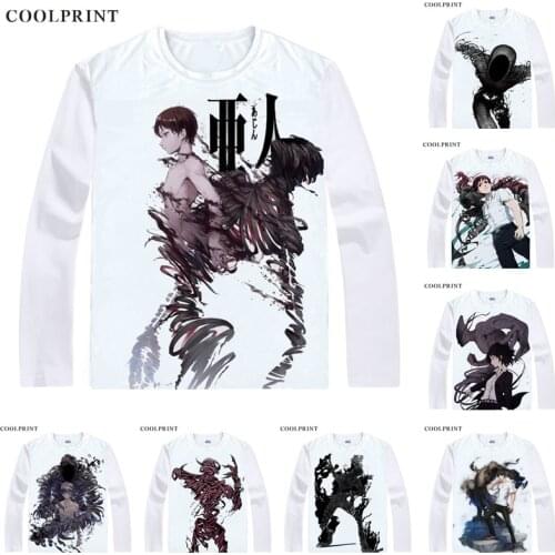 Moe Anime Ajin Demi-Human T-Shirts Multi-style Long Sleeve Shirts Gamon Sakurai Ajin Kei Nagai Kaito Cosplay Shirt