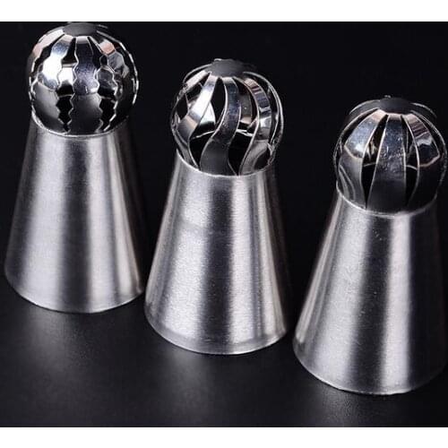 Bakeware Sphere Ball Shape Cream Stainless Steel Icing Piping Nozzles Pastry Tips Cupcake Buttercream Bake Tool JK17 jk17