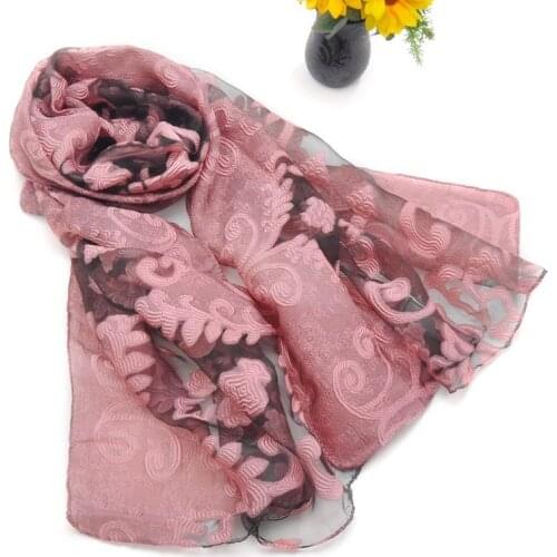 2020 New Eugen Silk Embroidery Floral Scarves Womens Scarf Summer Lace Wrap Poncho Winter Shawls For Euro Free Shipping