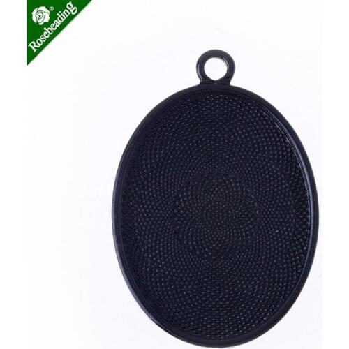 Zinc alloy 44x33.5mm Oval Cameo Cabochon Bezel Base Setting Pendants ,sold 20cps/lot