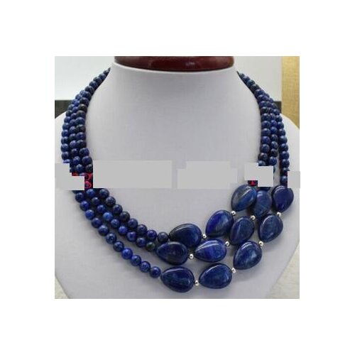 Natural 3 Row 6mm Round 13x18mm Oval Yellow Tigers Eye Gems Necklace