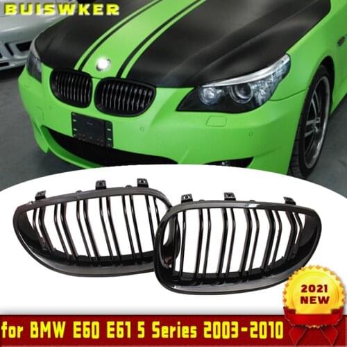 A Pair Gloss Black Car Front Sport Kidney Grilles Grill For BMW 5 Series M5 E60/E61 525i 528i 528xi 530i 2003-2010 Car Styling