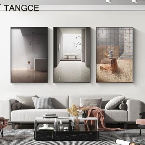 Industrial Style Gray Dark Canvas Posters Prints Building Wall Art Picture Abstract Painting for Living Room Nordic Home Decor