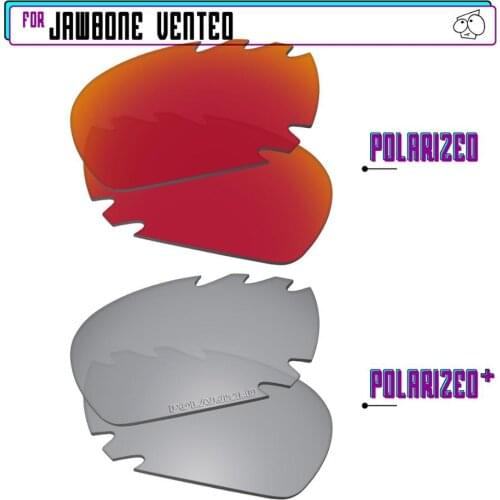 EZReplace Polarized Replacement Lenses for - Oakley Jawbone Vented Sunglasses - Silver P Plus-Red P