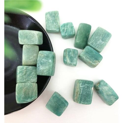 Drop Shipping 100g Natural Amazonite Crystal Cube Tumbled Stones Healing Meditation Decoration Natural Stones and Crystals