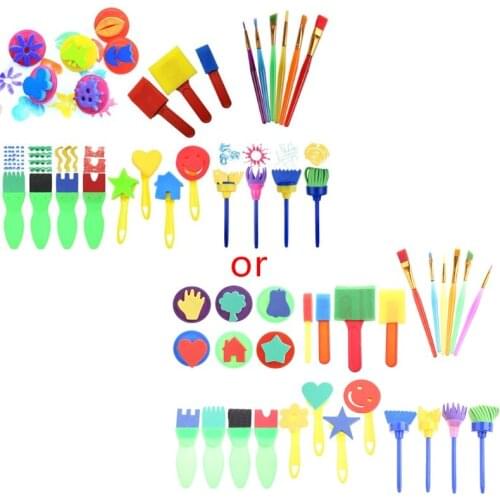 Early DIY Learning Kids Art Sponge Painting Brushes Kids Painting Kits U4LD
