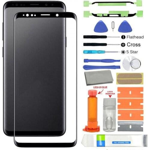 UV Glue Front Glass Screen Replacement for Samsung Galaxy S9 G960/S9 Plus G965 Screen Replacement Accessories For Mobile Phones