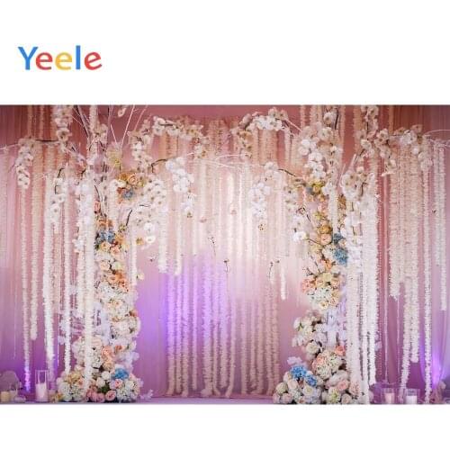 Wedding Photography Backdrops Flower Curtain Marriage Scene Photocall Personalized Vinyl Photo Backgroud For Photo Studio