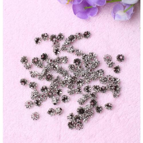 High Quality 95Pcs 7mm Speaker Shape Retro silvering White Tibetan Jewelry Spacers Beads DIY Creative Jewellery Making w2391