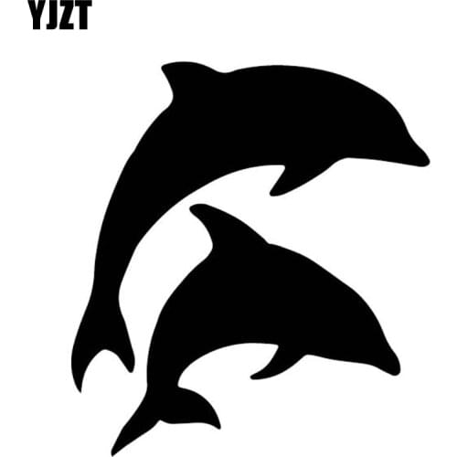 YJZT 14.6CM*16.1CM Dolphin Pattern Vinyl Decal Body Of Car Decorate Car Stickers Black/Silver C4-2175