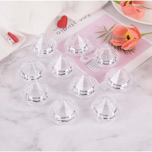 10Pcs/Set 5g Mini Cosmetic Empty Jar Pot Diamond Cream Box Eyeshadow Makeup Face Cream Container Portable Refillable Bottles