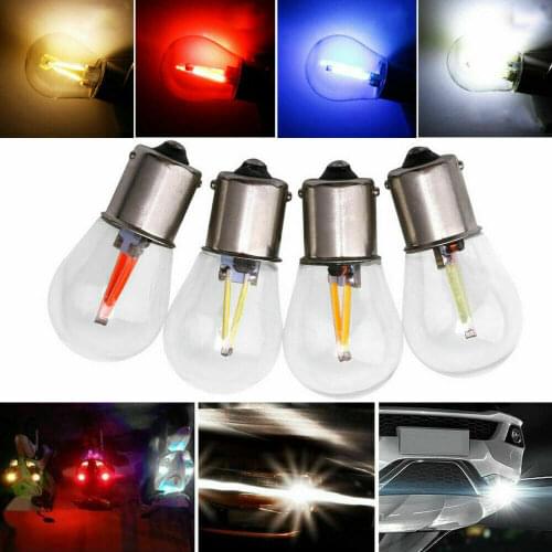 2pcs 2W Super Bright 1156 Led Filament Chip Car Light S25 Auto Vehicle Reverse Turning Instruct Bulb Colorful Super Bright