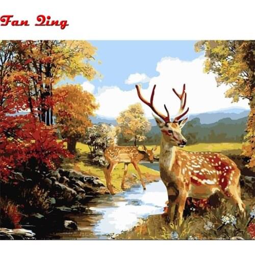 Diamond Embroidery Full Drill Round Animals Deer Pictures Of Rhinestones 5D Diamond Painting New Arrivals Manual Hobby