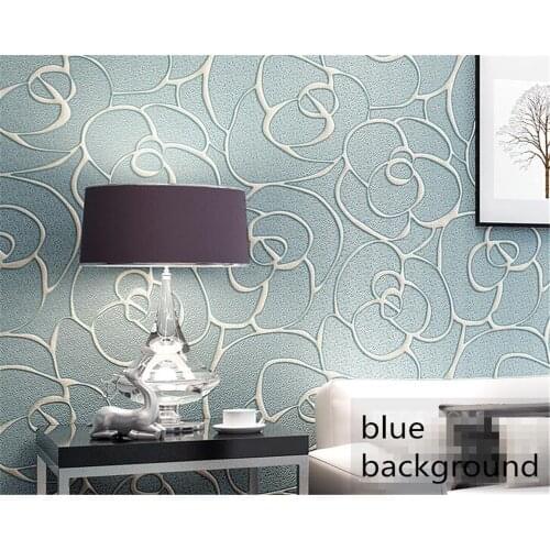 Beibehang Modern High Quality Thickened Embossed Rose Wallpaper Bedroom Living Room TV Background 3D Wallpaper papel de parede