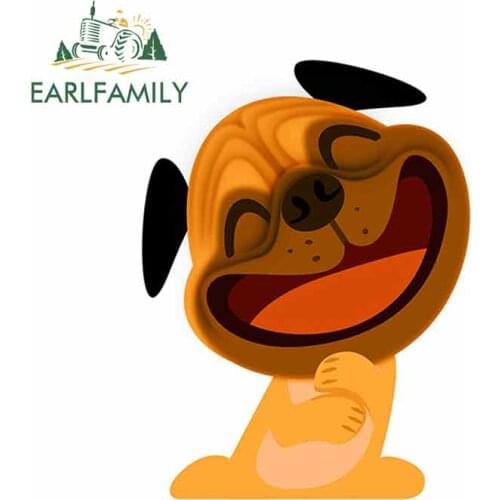 EARLFAMILY 13cm x 9.7cm For Laughing Yellow Dog Funny Car Stickers Fashion Occlusion Scratch Bumper Window Stickers Waterproof