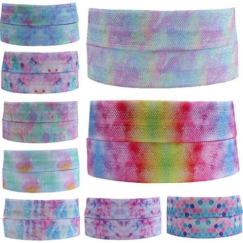 FLRA ElasticGradient printed fold over elastic for baby headband