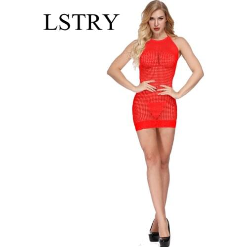 Sexy Costume Erotic Lingerie Women Sexy Lady Elasticity Underwear Intimate Hot Female Fishnet Lingerie Costumes Slips Mini Dress