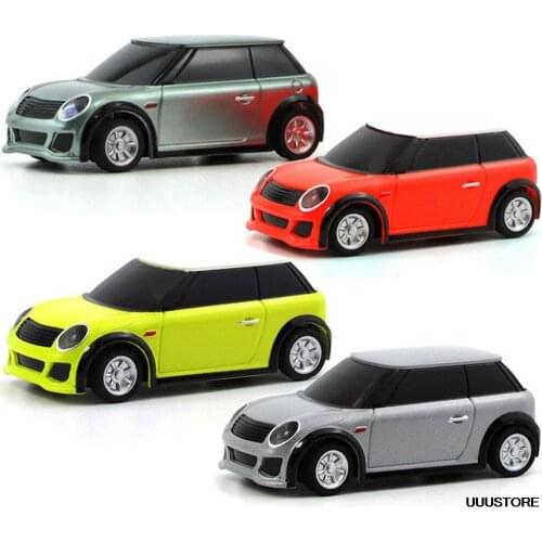 Turbo Racing Without Transmitter 1/76 2.4G 2WD Fully Proportional Control Mini RC Car LED Light Vehicles Model Kids Toys